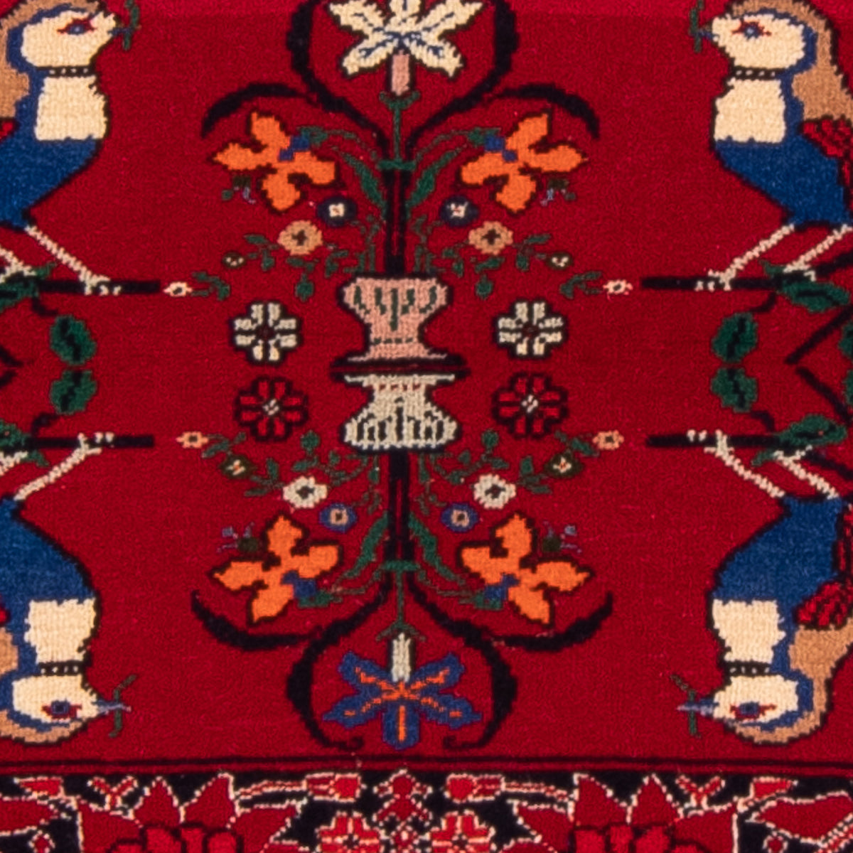 Baluch-tæppe firkantet - 104 x 91 cm - rød