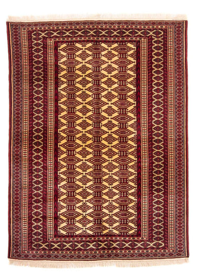 Turkaman-tæppe 128x176cm - Orientalsk tæppe - beige