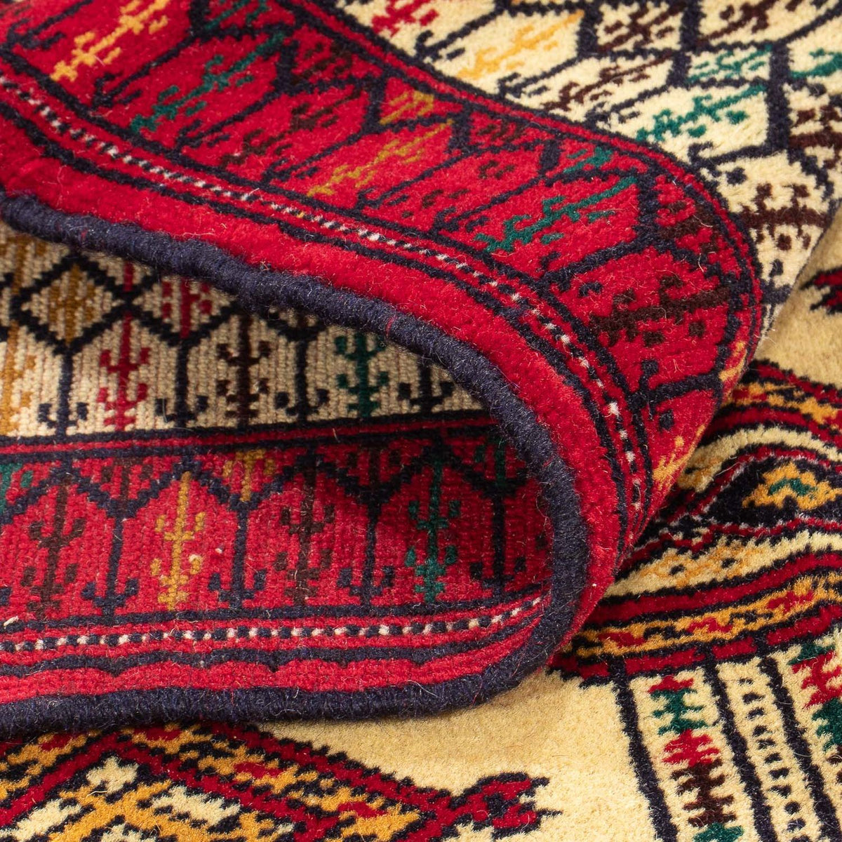 Turkaman-tæppe - 167 x 120 cm - beige