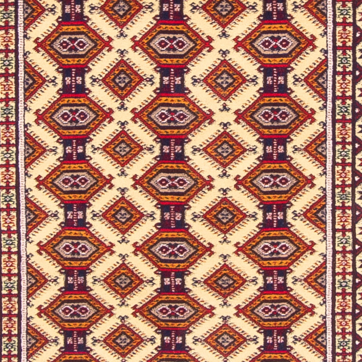 Løber Afghansk tæppe - 390 x 90 cm - beige