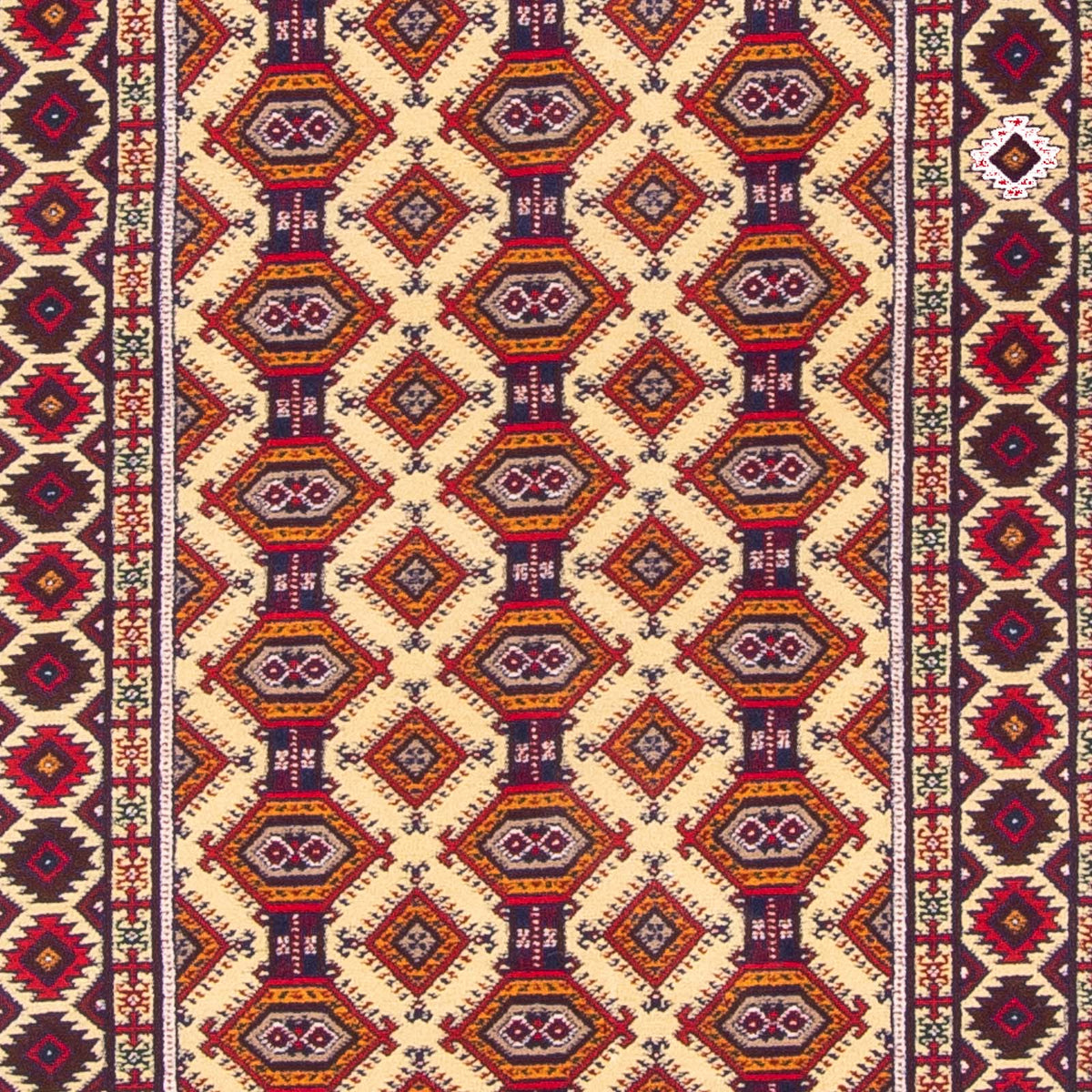 Løber Afghansk tæppe - 390 x 90 cm - beige
