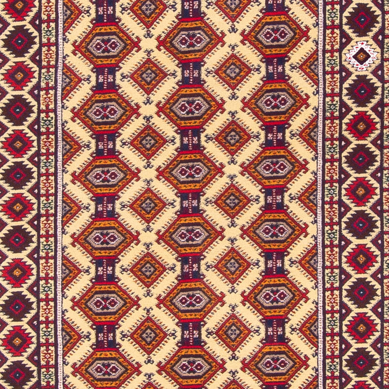 Løber Afghansk tæppe - 390 x 90 cm - beige