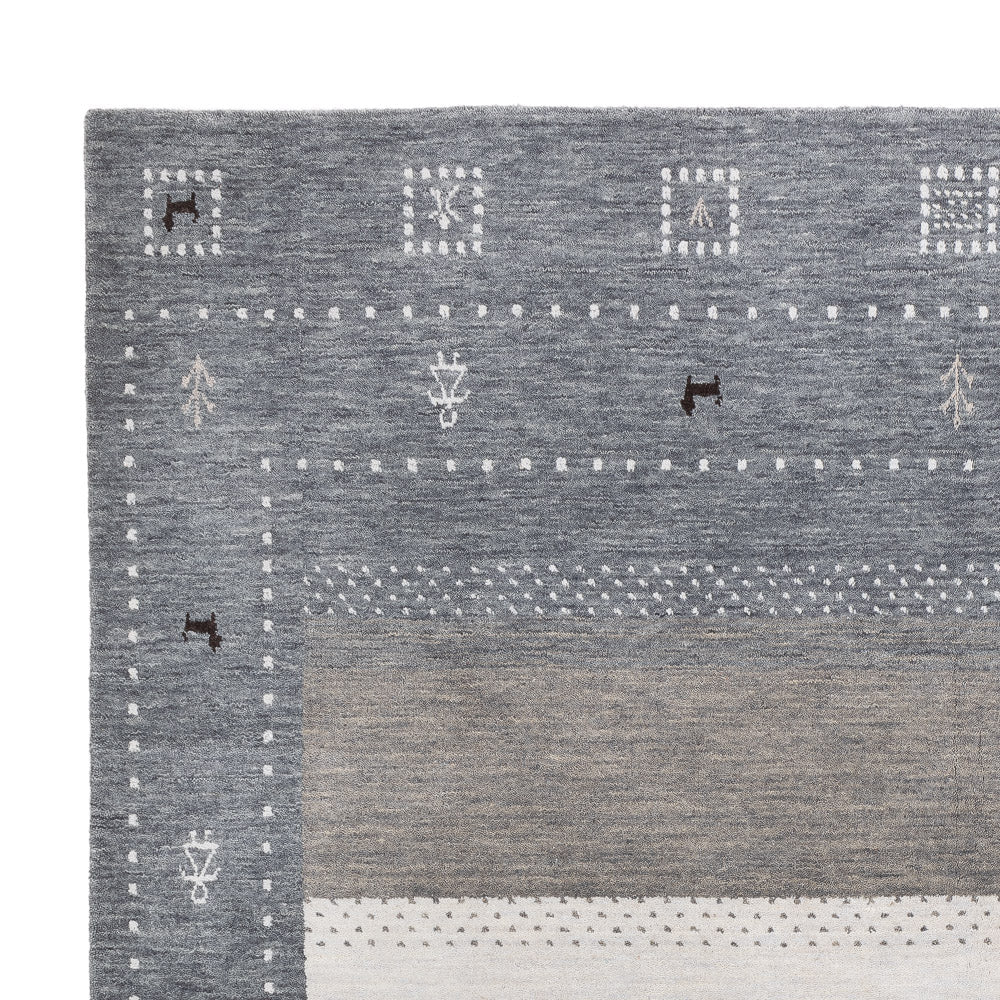 Gabbeh Tæppe - Loribaft Softy - 240 x 170 cm - grå