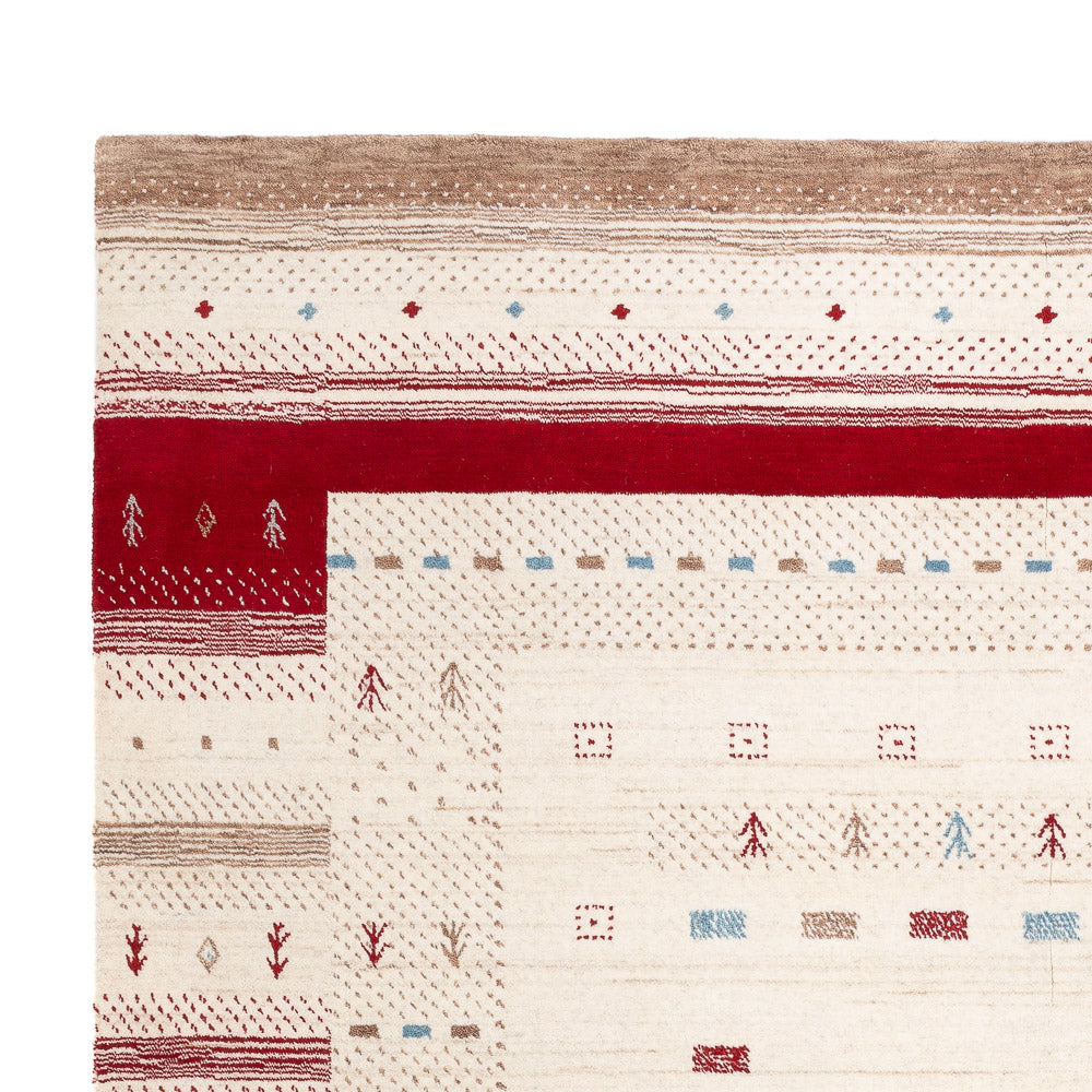 Gabbeh Tæppe - Loribaft Softy - 240 x 170 cm - naturlig hvid