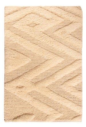 Uldtæppe - 90 x 60 cm - lys beige