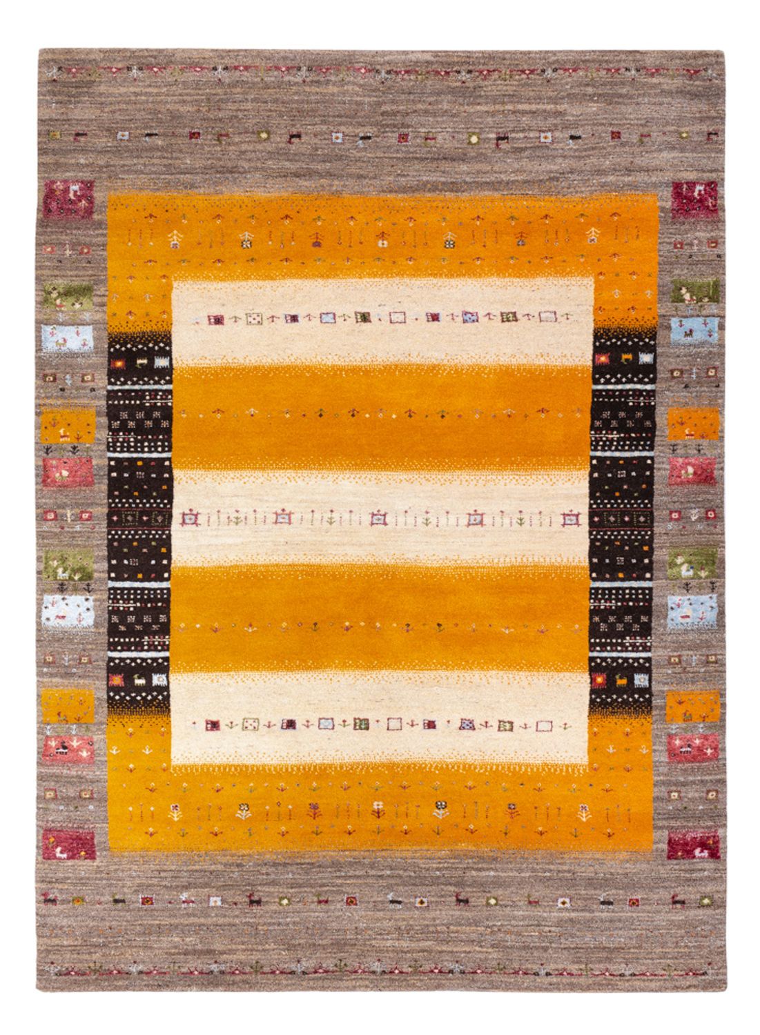 Gabbeh-tæppe - Loribaft Indus - 240 x 170 cm - guld