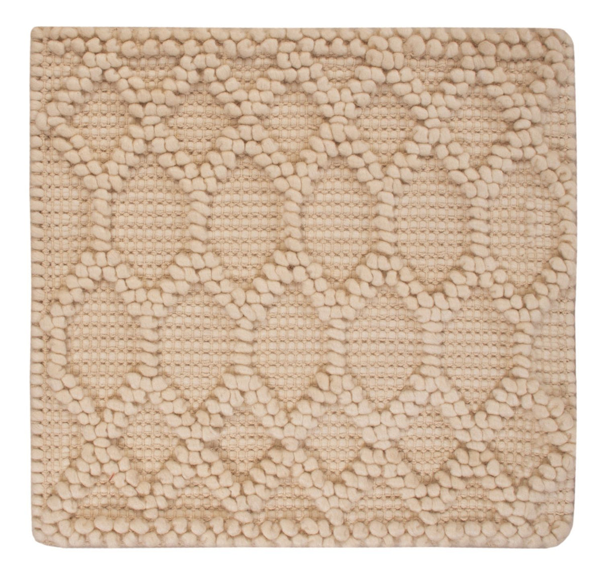 Uldtæppe firkantet  - 48 x 42 cm - beige