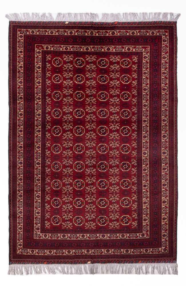 Afghansk tæppe - Bukhara - 280 x 188 cm - mørkerød