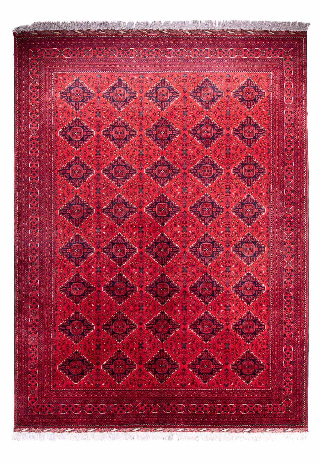 Afghansk tæppe - 414 x 292 cm - rød