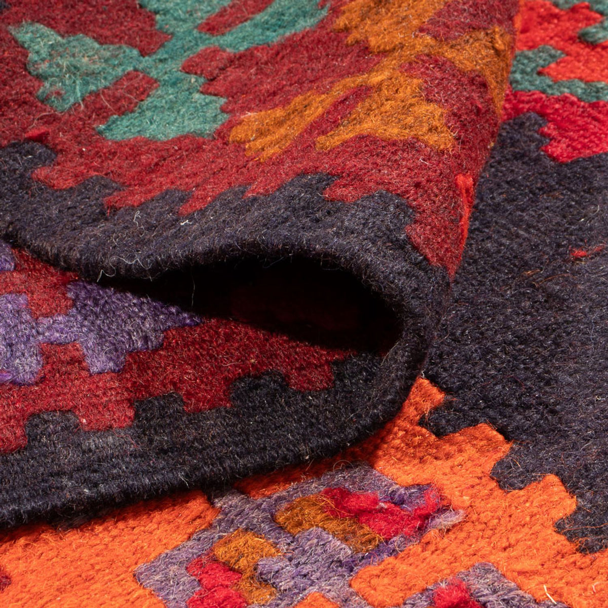 Løber Kelim-tæppe - gammelt - 385 x 145 cm - flerfarvet