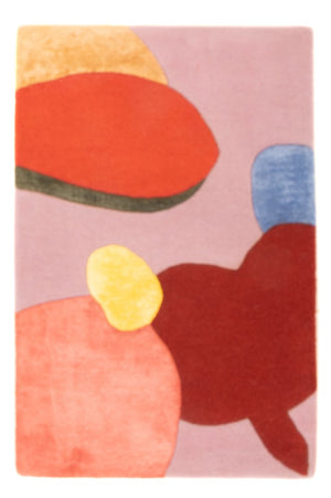 Uldtæppe - 92 x 62 cm - flerfarvet