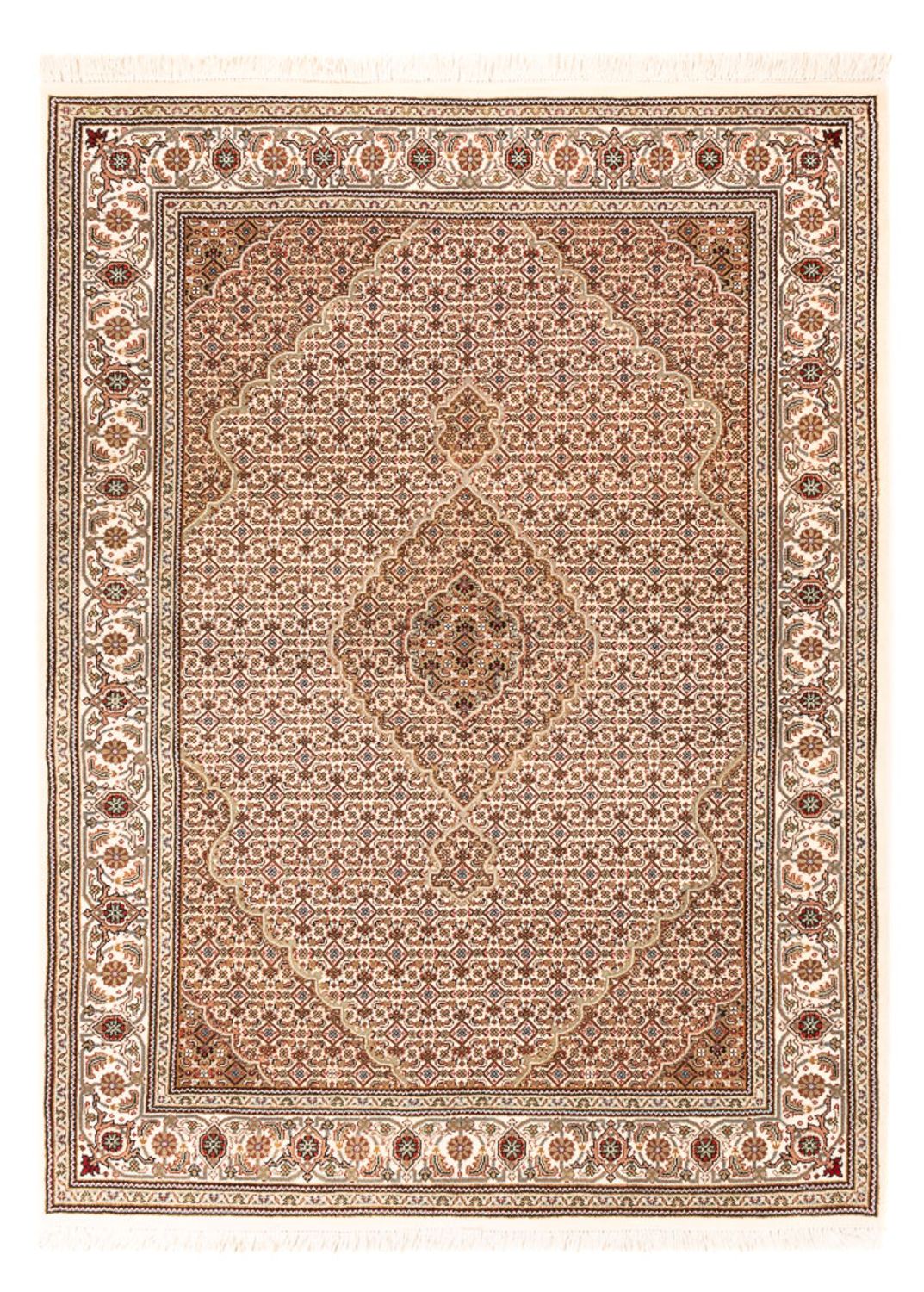 Orientalsk tæppe - Tabriz - 200 x 150 cm - mørk beige