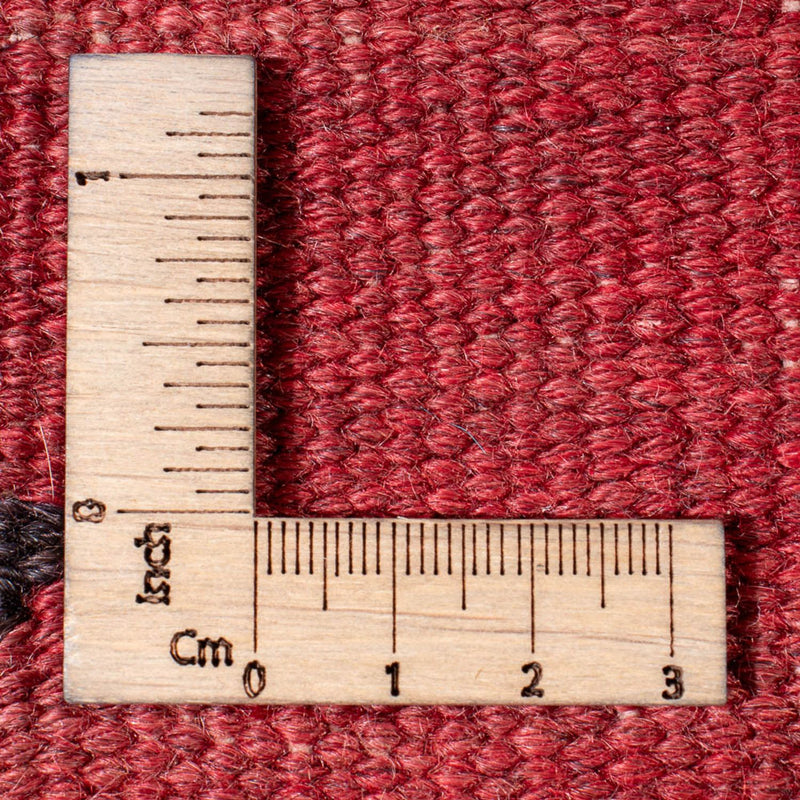 Løber Kelim-tæppe - gammelt - 423 x 140 cm - mørkerød