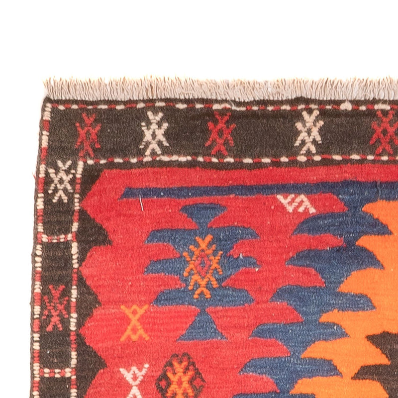 Løber Kelim-tæppe - gammelt - 430 x 155 cm - rød