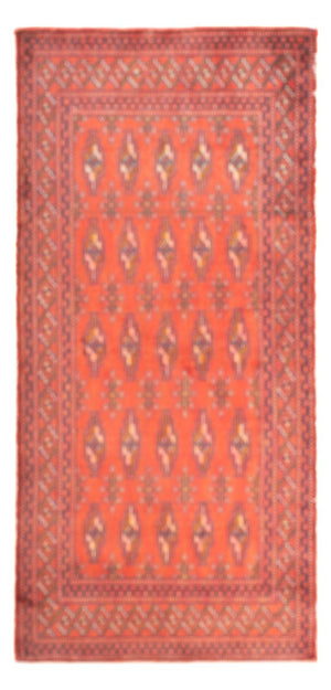 Turkaman-tæppe - 130 x 60 cm - lysrød