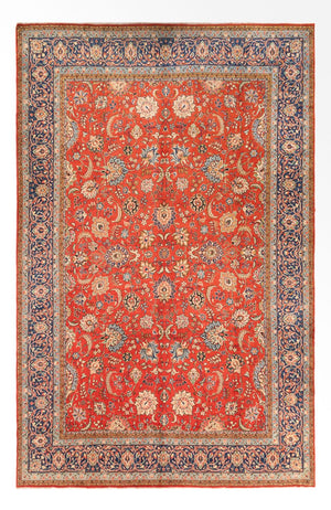 Persisk tæppe - Tabriz - 393 x 266 cm - rød