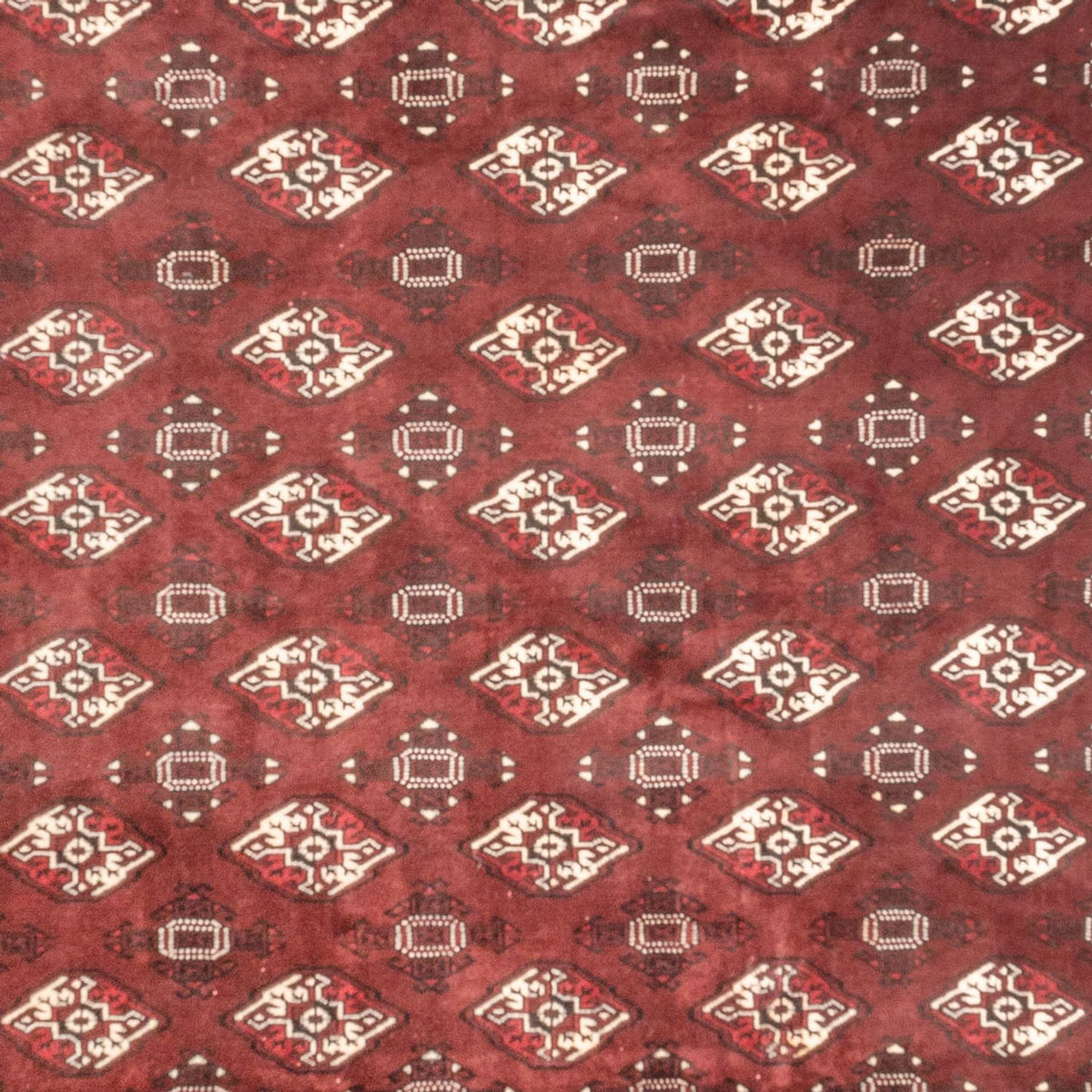 Turkaman-tæppe - 380 x 260 cm - mørkerød