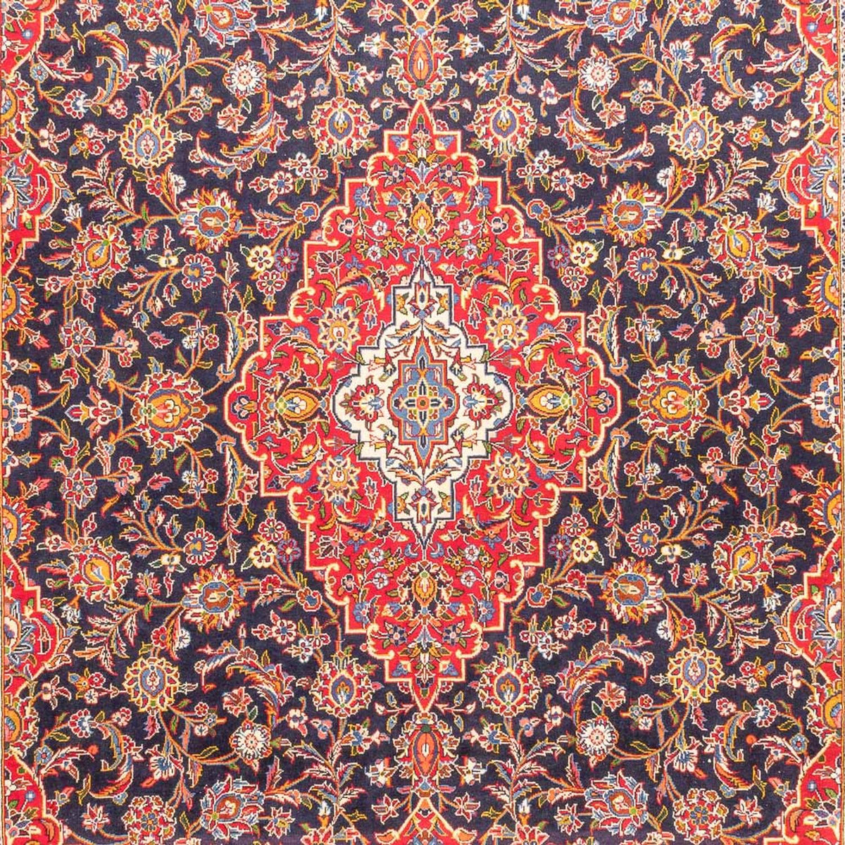 Persisk tæppe - Keshan - 445 x 310 cm - mørkeblå