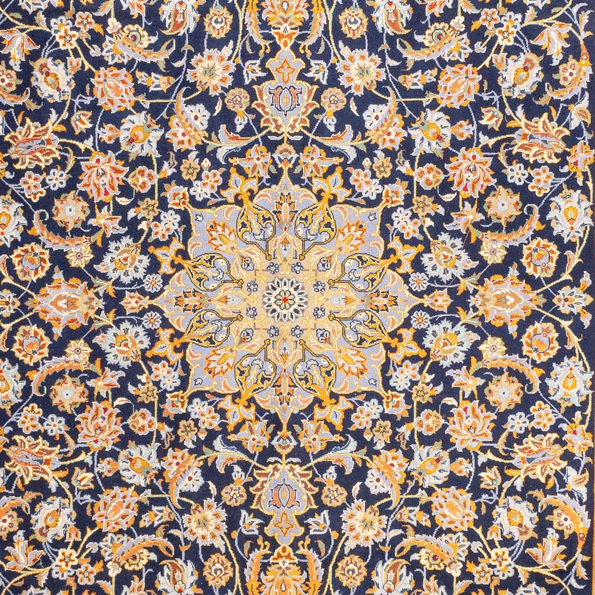 Persisk tæppe - Keshan - 402 x 288 cm - mørkeblå