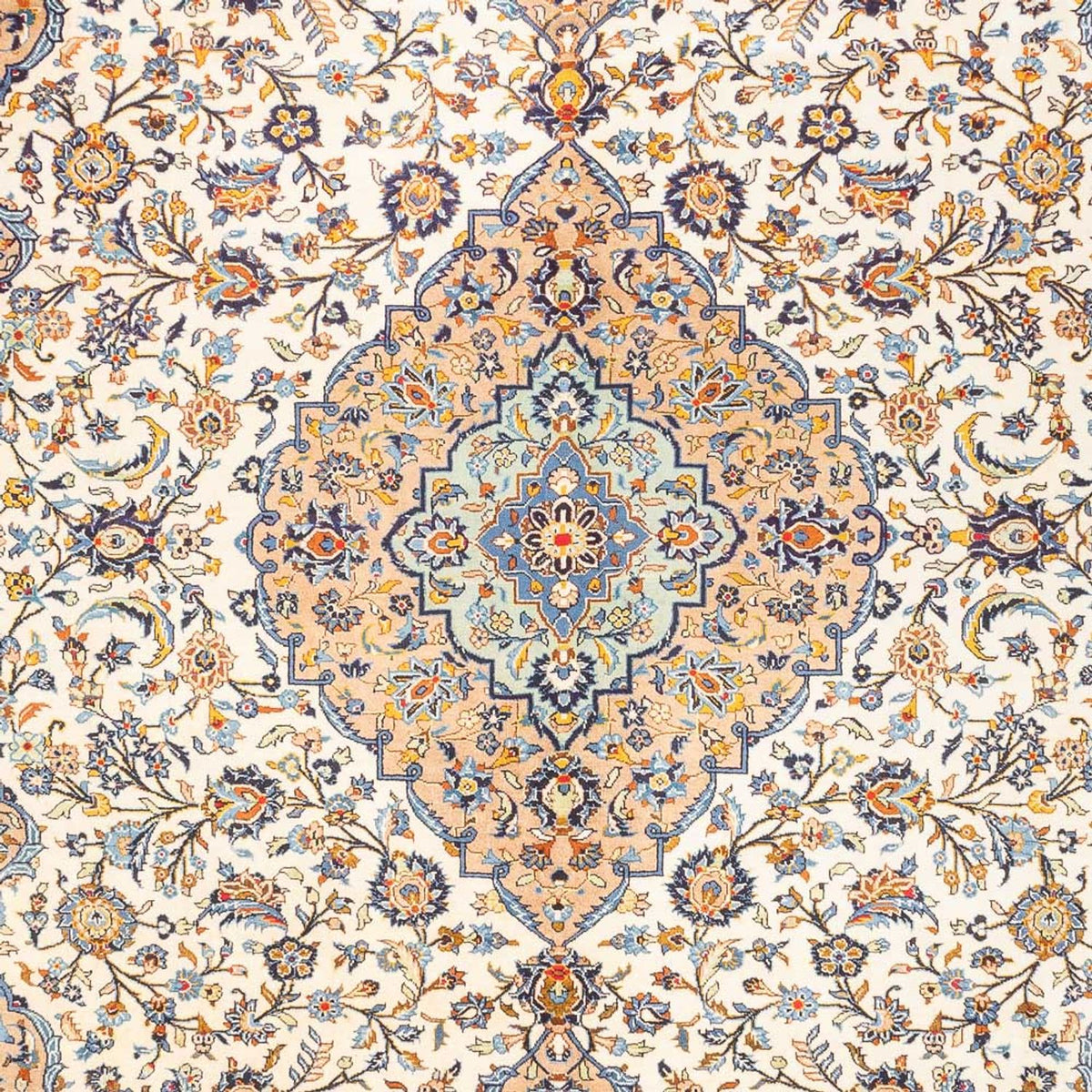 Persisk tæppe - Keshan - 405 x 302 cm - mørk beige