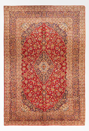 Persisk tæppe - Keshan - 368 x 246 cm - rød