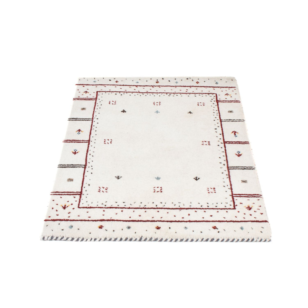 Gabbeh Tæppe - Loribaft Softy - 90 x 60 cm - lysegrå