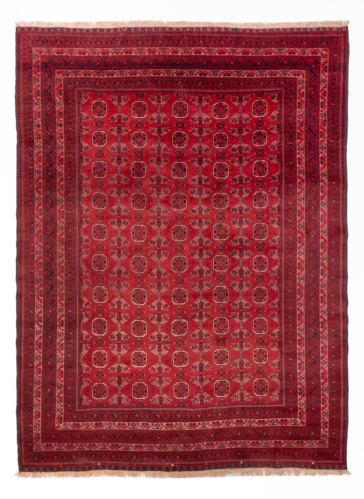 Afghansk tæppe - 275 x 203 cm - rød
