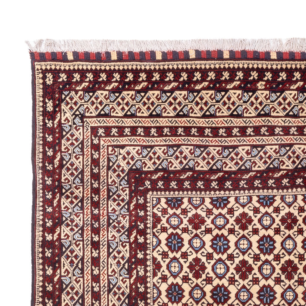 Afghansk tæppe - 281 x 194 cm - lys beige