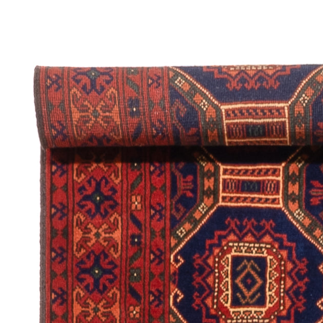 Løber Afghansk tæppe - 409 x 86 cm - mørk beige