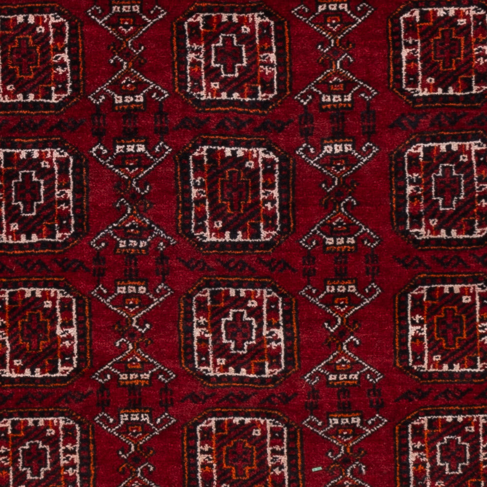 Afghansk tæppe - Bukhara - 140 x 102 cm - mørkerød