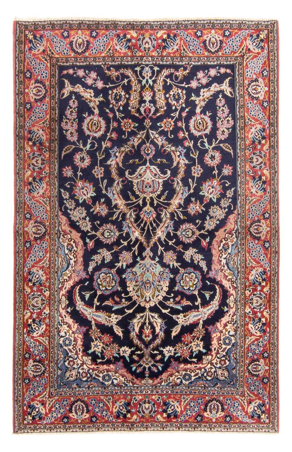 Persisk tæppe - Isfahan - Premium - 170 x 110 cm - mørkeblå