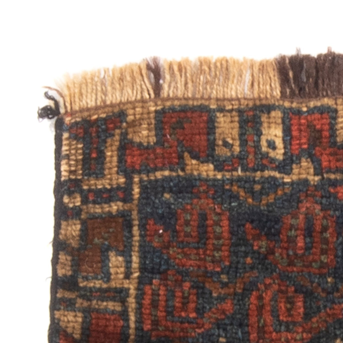 Afghansk tæppe firkantet - 32 x 20 cm - flerfarvet
