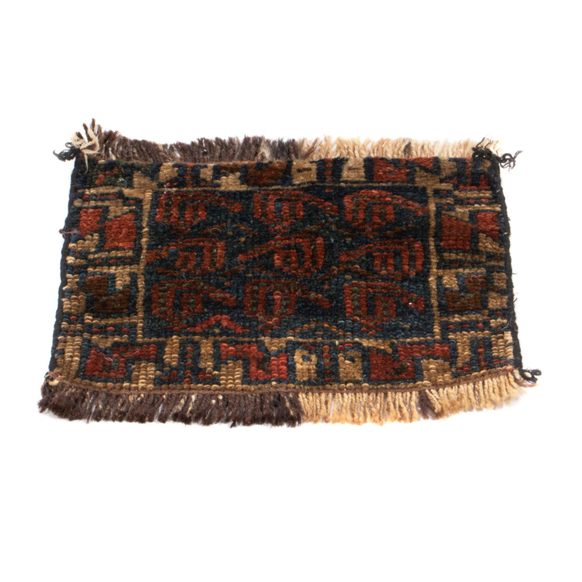 Afghansk tæppe firkantet - 32 x 20 cm - flerfarvet