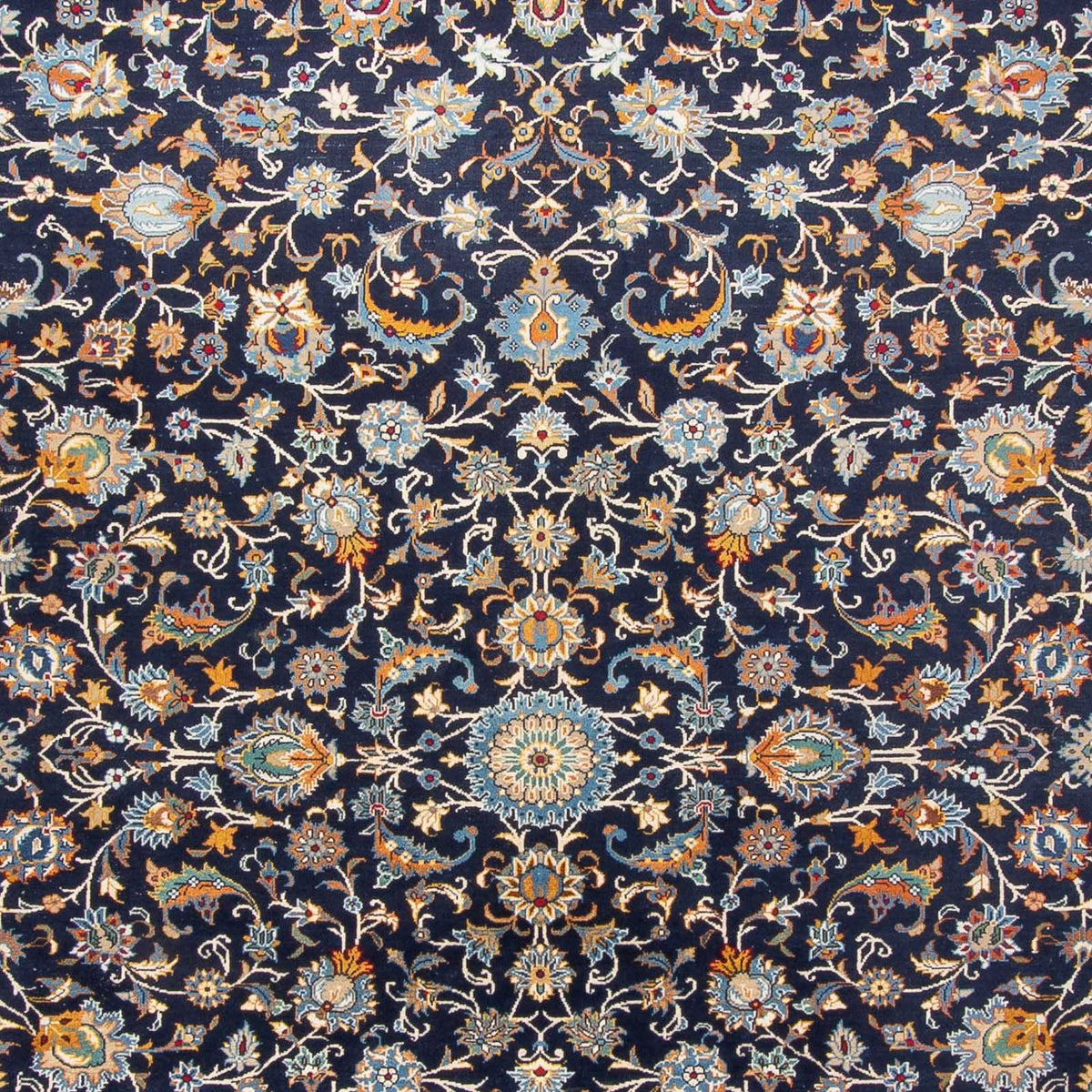 Persisk tæppe - Keshan - 390 x 300 cm - mørkeblå