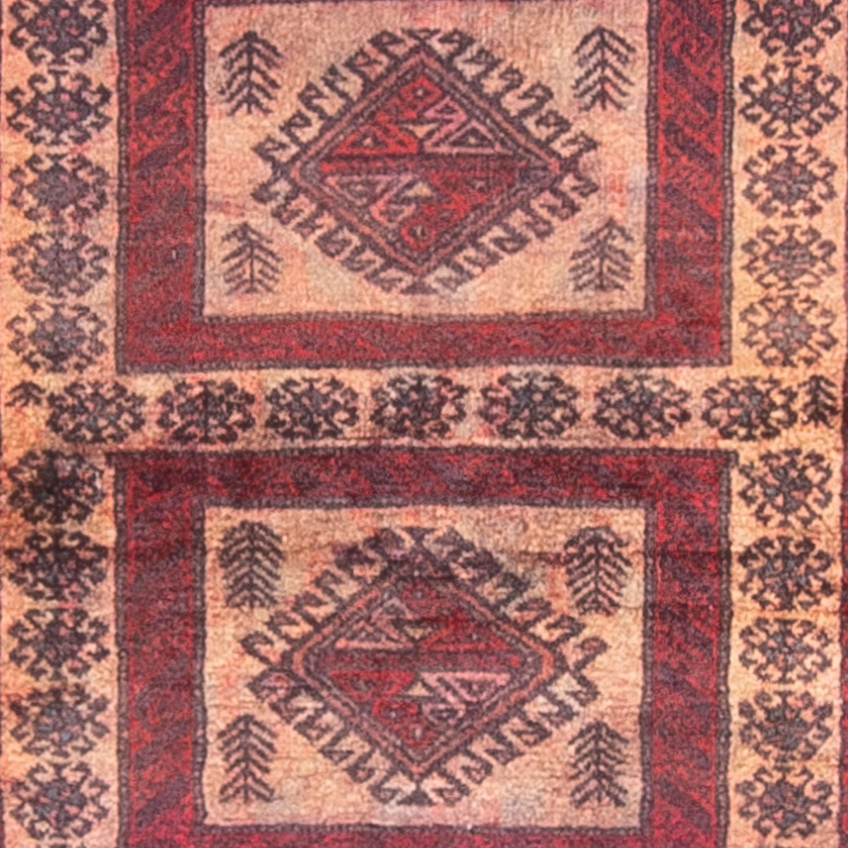 Løber Baluch-tæppe - 202 x 101 cm - flerfarvet