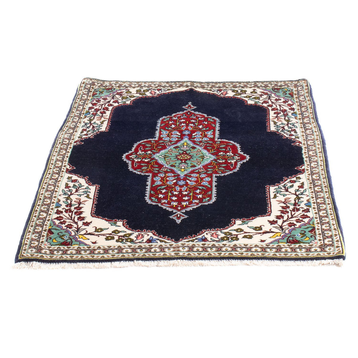 Persisk tæppe - Tabriz - Royal - 96 x 76 cm - mørkeblå
