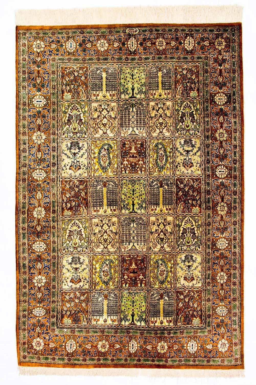 Silketæppe - Ghom Silk - Premium - 152 x 101 cm - flerfarvet