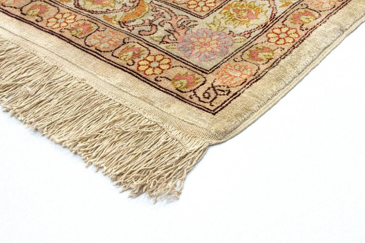Silketæppe - Hereke Silk - Premium - 100 x 64 cm - beige