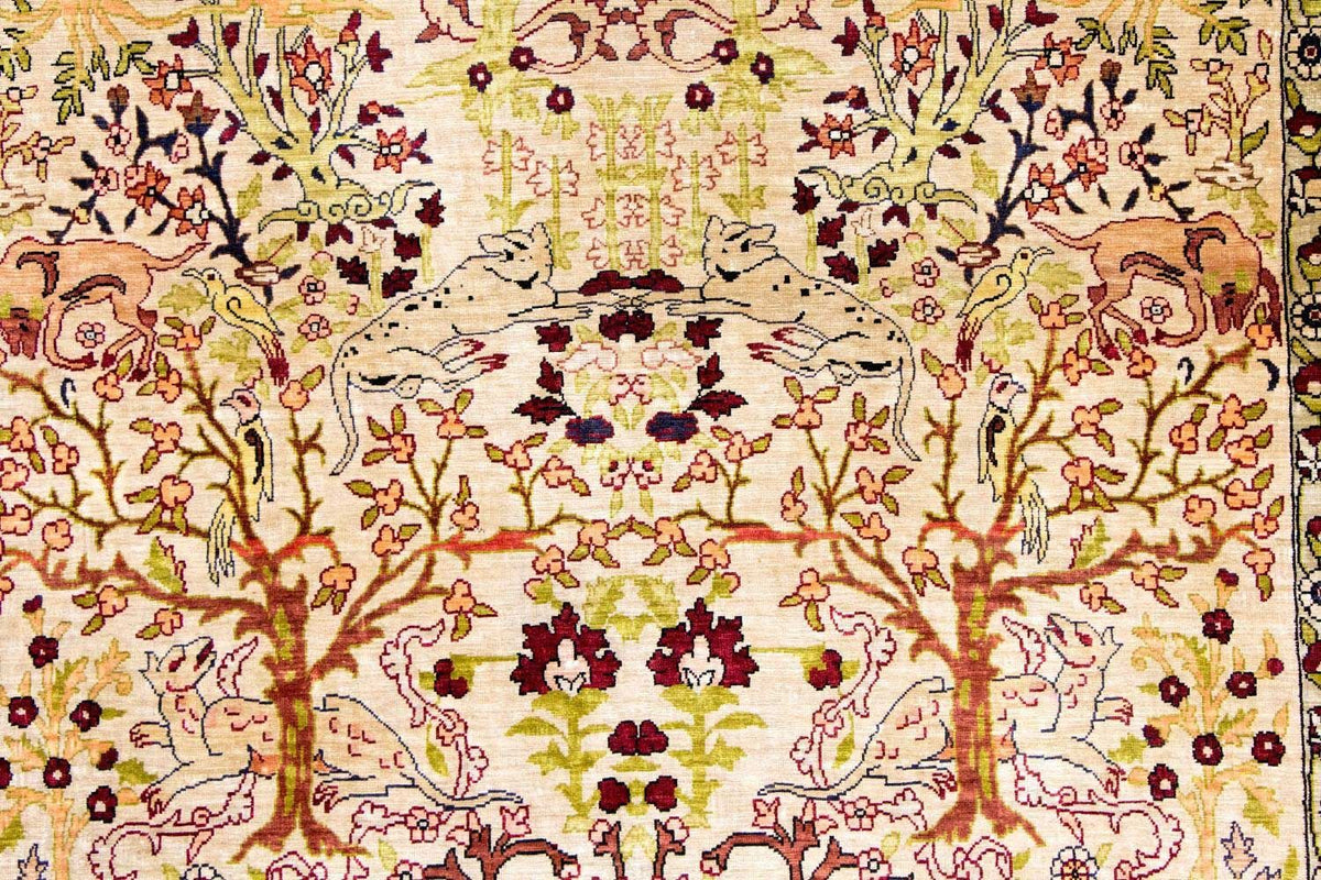 Silketæppe - Hereke Silk - Premium - 150 x 92 cm - beige