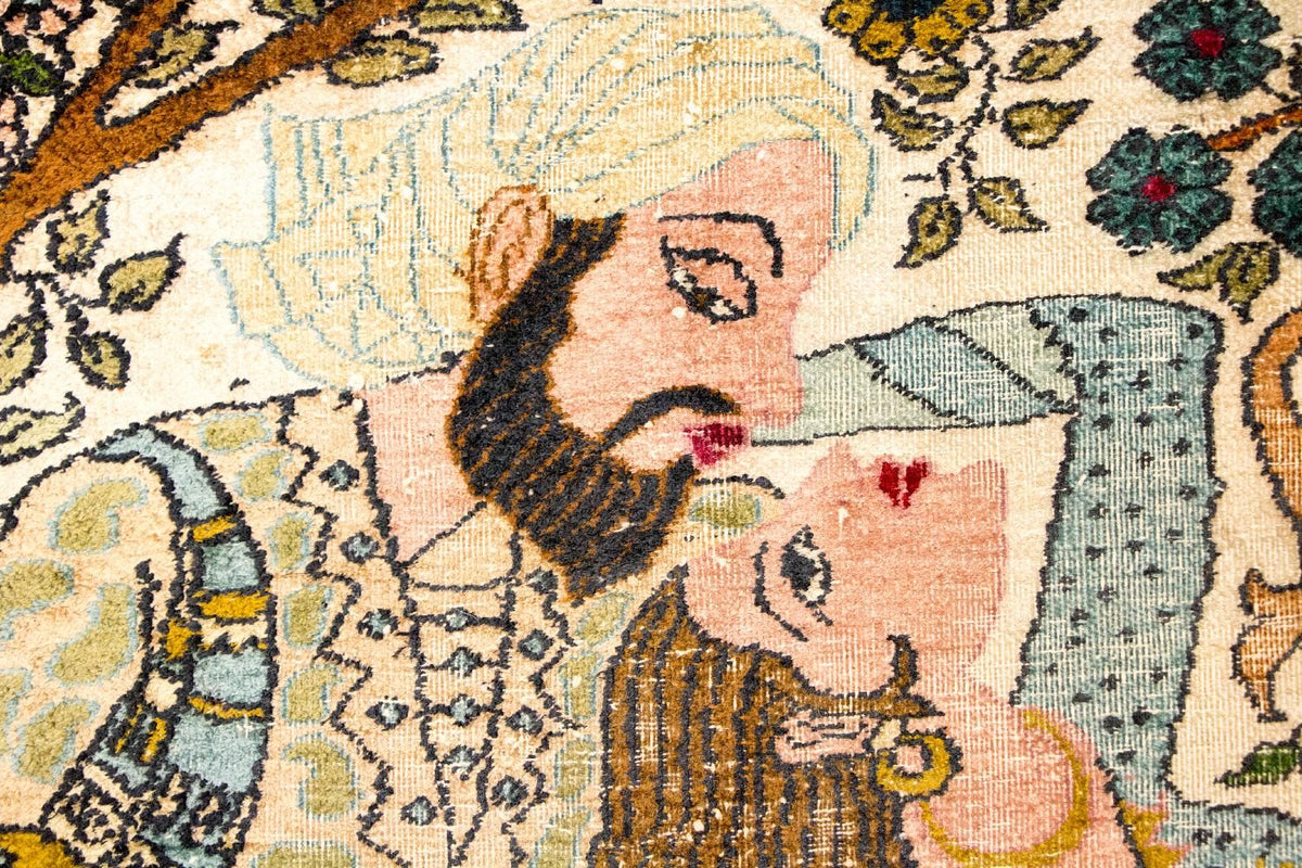 Silketæppe - Kashmir Silk - 150 x 92 cm - flerfarvet