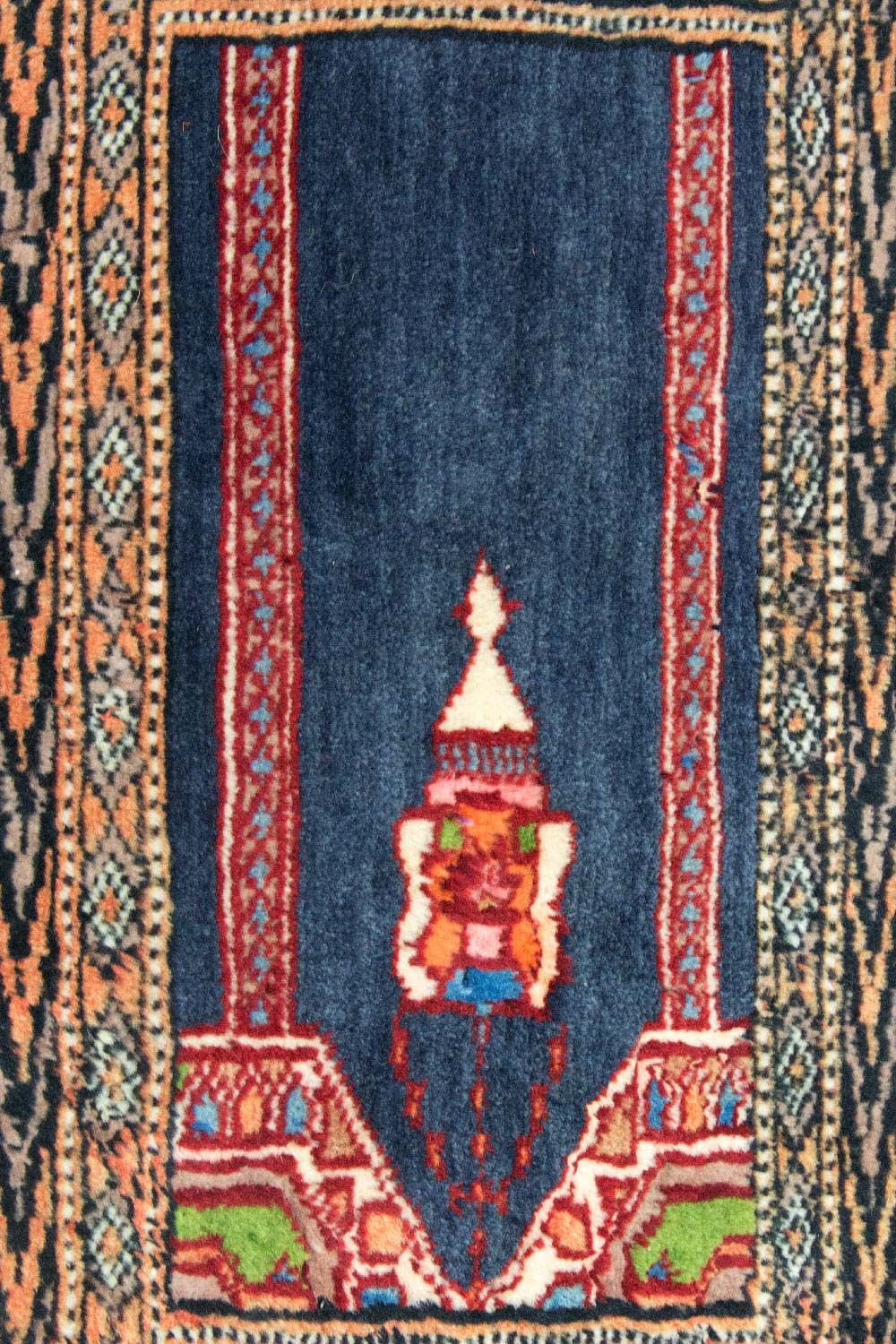Afghansk tæppe - Bukhara firkantet - 47 x 44 cm - blå