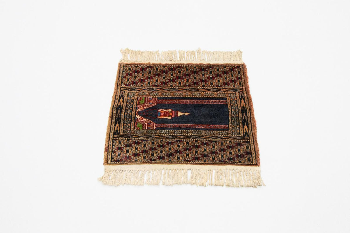 Afghansk tæppe - Bukhara firkantet - 47 x 44 cm - blå