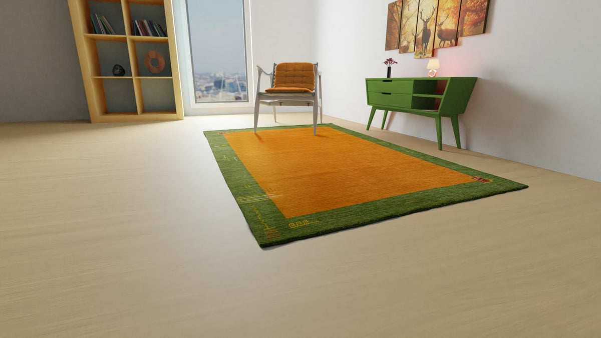 Gabbeh-tæppe - Indus - 300 x 250 cm - orange