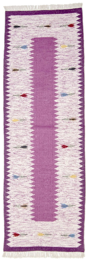 Løber Kelim-tæppe - Trendy - 250 x 80 cm - lilla
