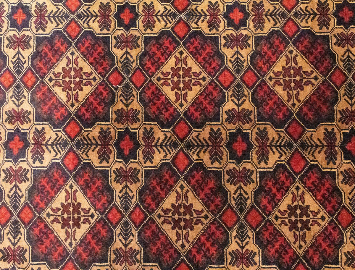 Afghansk tæppe - 283 x 201 cm - brun