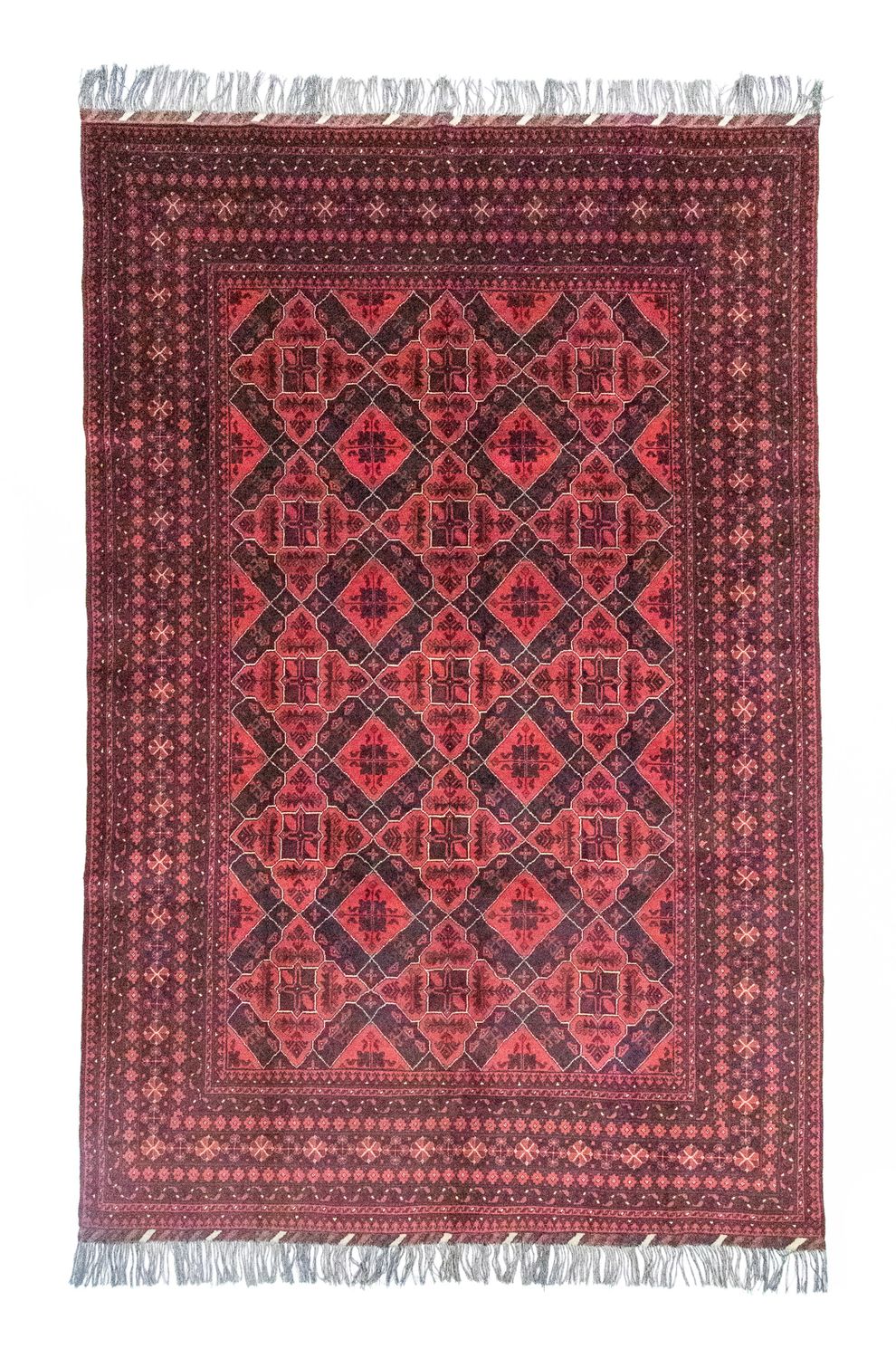 Afghansk tæppe - Kunduz - 286 x 199 cm - rød