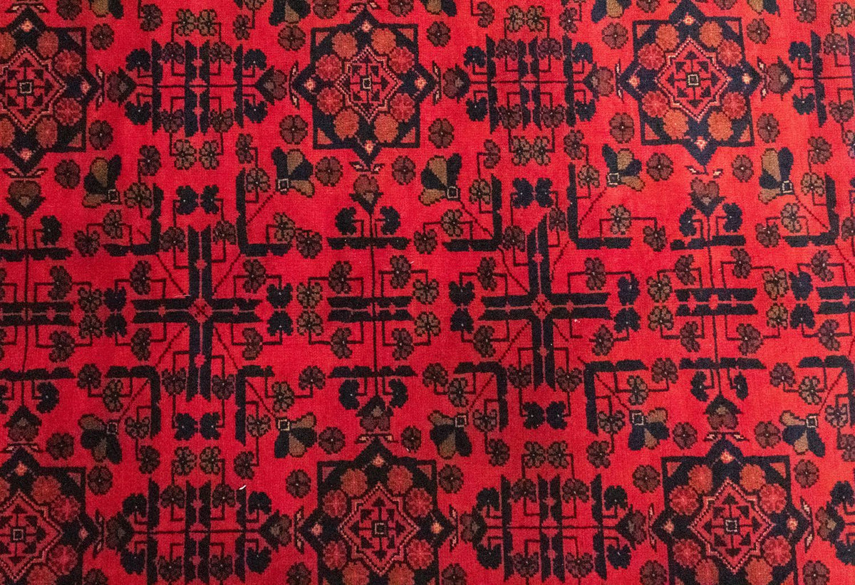 Afghansk tæppe - Kunduz - 299 x 200 cm - rød