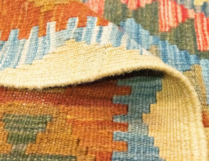 Kelim-tæppe - orientalsk - 196 x 154 cm - orange