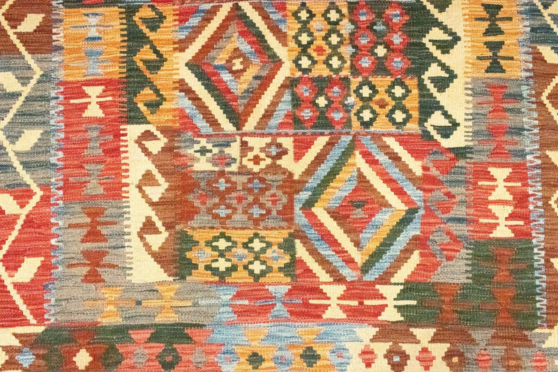 Kelim-tæppe - orientalsk - 203 x 154 cm - orange