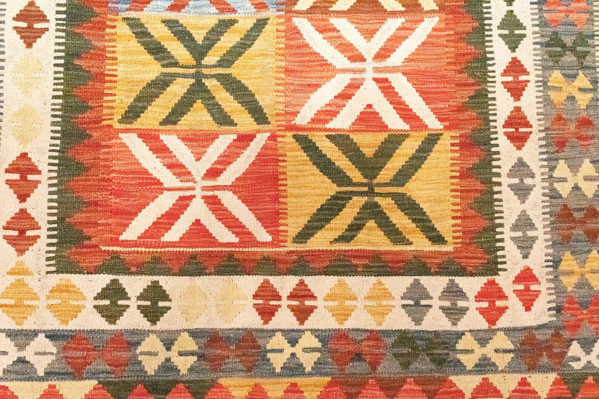 Kelim-tæppe - orientalsk - 205 x 150 cm - orange